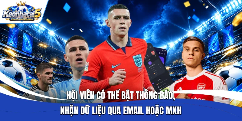 Hội viên có thể bật thông báo, nhận dữ liệu qua email hoặc MXH