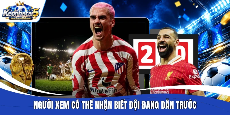Người xem có thể nhận biết đội đang dẫn trước